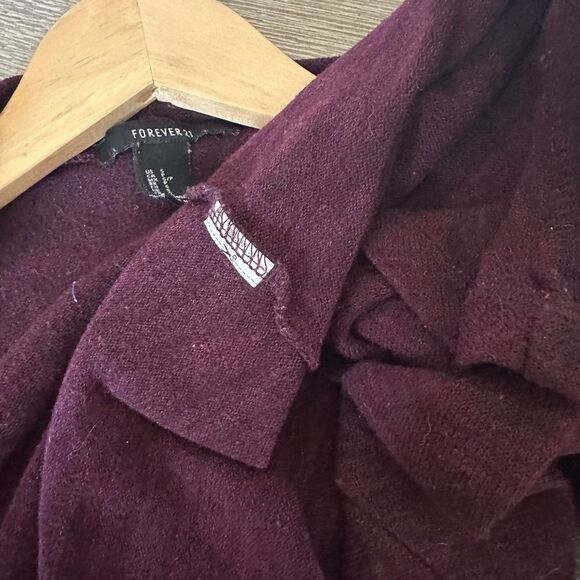 Forever 21 Maroon Red Cardigan Sweater S - Picture 4 of 4